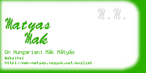 matyas mak business card